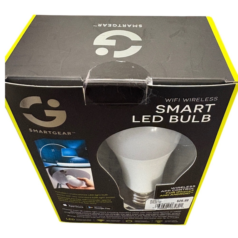 SmartGear WiFi Wireless Smart LED Bulb 16 Million Color Alexa Google STG-6582-KB - Picture 4 of 5